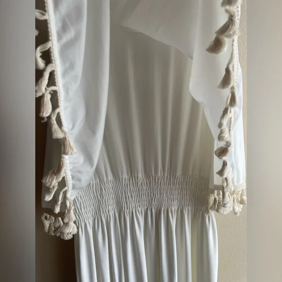 New Tbagslosangeles Women White Maxi Long Dress Size Medium - Picture 9 of 14